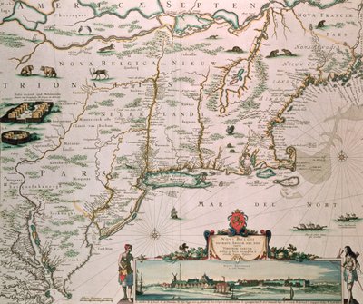 ニューベルギー、「アトラス契約」のプレートc.1671 作： Nicolaes Jansz Visscher